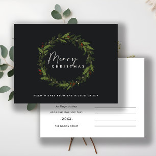 CORPORATE CHIC ZWART HOLLY BERRY KRANS KERST FEESTDAGENKAART