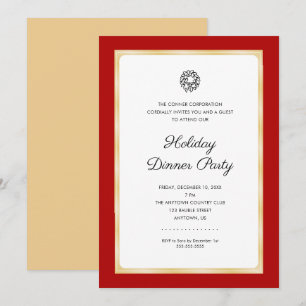 Corporate Christmas Party Simple Classic Kaart