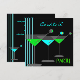 Corporate Cocktail Party Drink Martini Blue Green Kaart