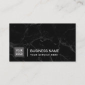 Corporate Custom Logo Modern Dark Marble Visitekaartje (Voorkant)