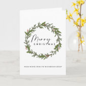 CORPORATE ELEGANT HOLLY BERRY WREATH CHRISTMAS KAART (Gele Bloem)