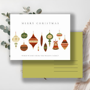 CORPORATE ELEGANT RED GREEN CHRISTMAS ORNAMENS FEESTDAGENKAART