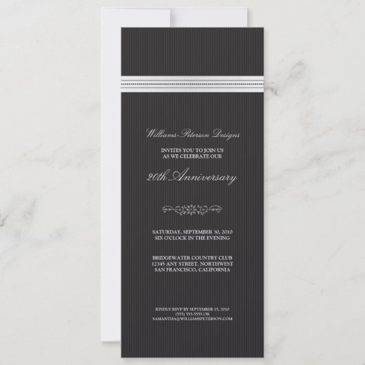 Corporate Event Ribbon Invitation (zwart-wit) Kaart (Voorkant)