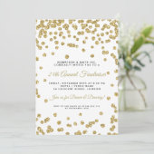 Corporate Fundraiser Dinner Gold Confetti Black Kaart (Staand voorkant)