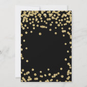 Corporate Fundraiser Dinner Gold Confetti Black Kaart (Achterkant)