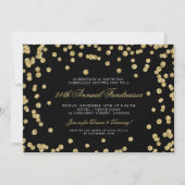 Corporate Fundraiser Dinner Gold Confetti Black Kaart (Voorkant)