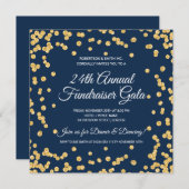 Corporate Fundraiser Gold Glitter Confetti Navy (Voorkant / Achterkant)