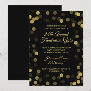 Corporate Fundraiser Gold Glitter Stippen Black