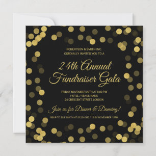 Corporate Fundraiser Gold Glitter Stippen Black