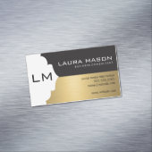 Corporate Gold Black met monogram Magnetisch Visitekaartje (Voorbeeld)