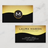 Corporate Gold Black met monogram Visitekaartje (Voorkant / Achterkant)