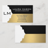 Corporate Gold Brushed Black Mesh met monogram Visitekaartje (Voorkant / Achterkant)