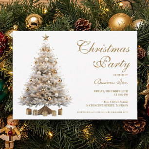 Corporate Gold Kerstboom Vakantie Party Kaart