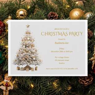 Corporate Gold Kerstboom Vakantie Party Kaart