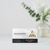 Corporate Gold Metallic Logo | Commerciële financi Visitekaartje (Staand voorkant)