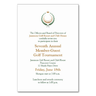 Corporate Golf Tournament Invitation Kaart