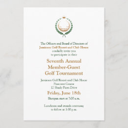 Corporate Golf Tournament Invitation Kaart
