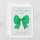 Corporate Green Bow Christmas Holiday Party  Kaart (Voorkant)