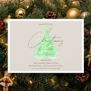 Corporate Green Christmas Tree Holiday Party Kaart