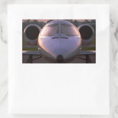 Corporate Jet Plane Revel Rechthoekige Sticker (Tas)