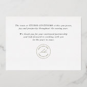 Corporate JOY Waterverf Wreate Holiday Gold Folie Feestdagenkaart (Achterkant)