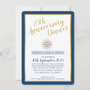 CORPORATE JUBILEUM DINNER modern marvy gold Kaart