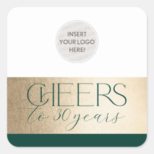 CORPORATE JUBILEUM elegant zakelijk groen goud Vierkante Sticker