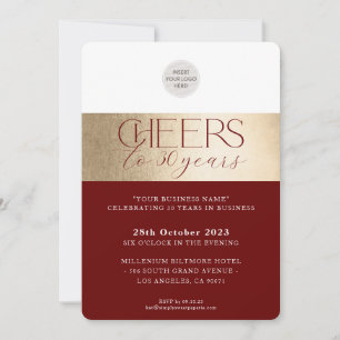 CORPORATE JUBILEUM elegant zakelijk maroon goud Kaart