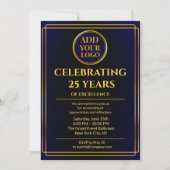 Corporate Jubileum Invite – Navy Blue Gradient Kaart (Voorkant)