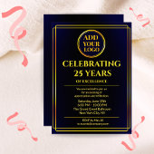 Corporate Jubileum Invite – Navy Blue Gradient Kaart