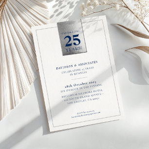 CORPORATE JUBILEUM stijlvol zakelijk zilver zwart Kaart