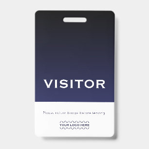 Corporate Logo bezoekersbadge Navy Blue Badge
