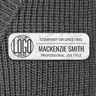 Corporate Logo Faux Marble Professioneel Medewerke Naamplaatje