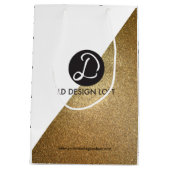 Corporate Logo Gold-kerstmis Medium Cadeauzakje (Achterkant)