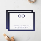 Corporate Logo Navy Wit 5x7 Note Kaart Notitiekaartje (Voorkant / Achterkant in situ)