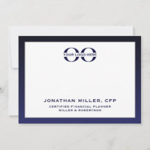 Corporate Logo Navy Wit 5x7 Note Kaart
