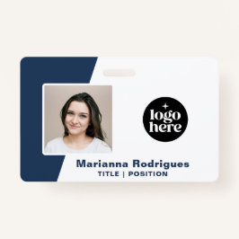 Corporate Logo Photo Barcode Custom Employee ID Badge