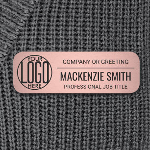 Corporate Logo Roze Kleur Gedrukt Plastic Medewerk Naamplaatje