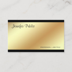 Corporate Modern Elegant Zwart en Goud Plain Visitekaartje