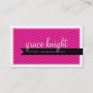 CORPORATE moderne eenvoudige chevron heet magenta  Visitekaartje