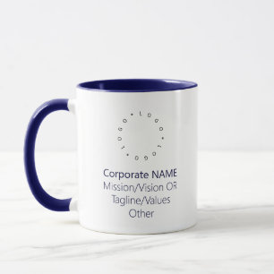Corporate Round Logo Promotie Navy Blue Combo Mok