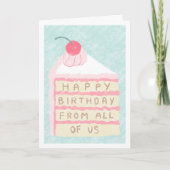Corporate Schattigee Cherry Cake Slice Happy Birth Kaart (Voorkant)