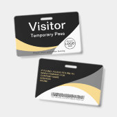 Corporate Visitor Pass aangepaste streepjescode ge Badge (Voor- en achterkant)