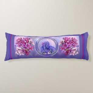 Corps de sirène marine violet coussin