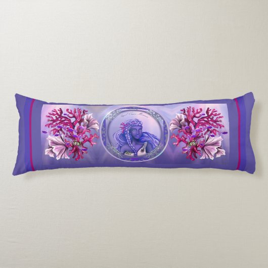 Corps de sirène marine violet coussin (Devant)