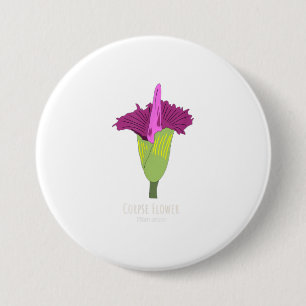 Corpse Flower Titan aurm gothic flower Shirt Ronde Button 7,6 Cm