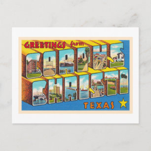Corpus Christi Texas Briefkaart met grote letters