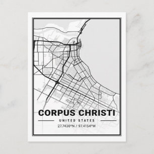 Corpus Christi Texas USA Travel City Map Poster Briefkaart