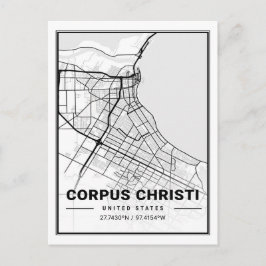 Corpus Christi Texas USA Travel City Map Poster Briefkaart
