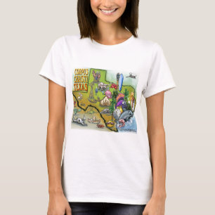 Corpus Christi Tx Cartoon Map T-shirt